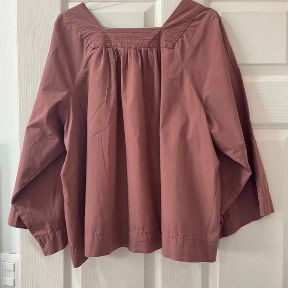 Madewell Millennial Pink Square-neck Top - Picture 2 of 5
